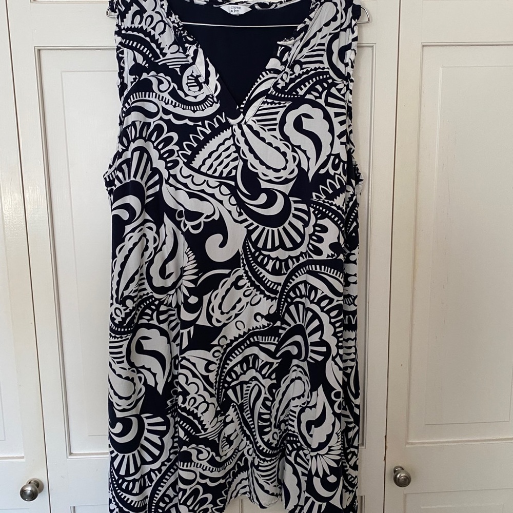 Navy & White Mini Dress